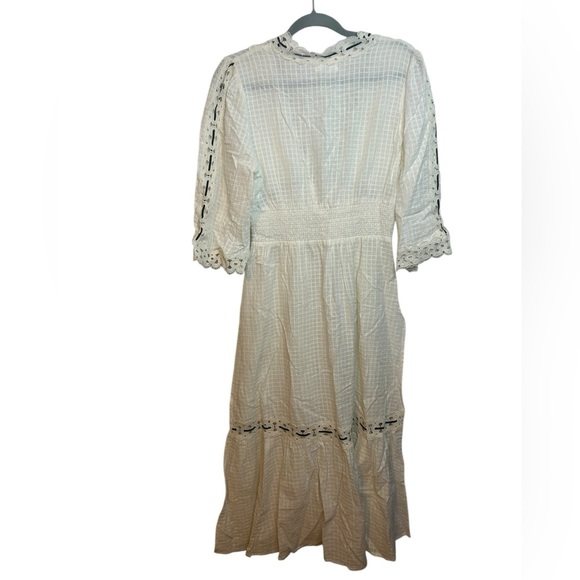 Rahi White Cotton Cottagecore Maxi Swim Cover Up - Picture 2 of 5